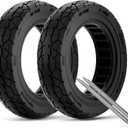 11 Inch Off-Road Scooter Solid Tire compatible with Ninebot by Segway MAX G3 / ZT3 / ZT3 Pro Kickscooter, 70/60-7.5 Front Rear Rubber Tire 11x2.75 Explosion-Proof Kick Scooter Tyre Replacement 2PCS