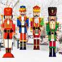 Geetery 4 Pcs Large Nutcracker Yard Sign with 16 Stakes 32 Inch Christmas Yard Decorations Outdoor Holiday Nutcracker Xmas Outside Lawn Decor for Garden Pathway Party(RedBlueGreen,Classic)