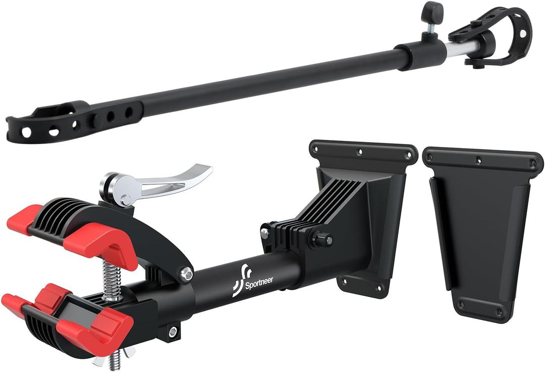 Sportneer Bike Repair Stand: 360 Rotatable Wall Mounted Removable Bike Clamp - Adjustable Home Bicycle Maintenance Stand with 2 Mounting Plates for Diameter of 1-1.6 Bicycle