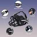 Breathable Basket Dog Muzzle - Adjustable, Prevents Biting/Chewing/Scavenging for Small/Medium/Large Dogs - Panting/Drinking Friendly, Easy Clean for Training (Muzzle 13.8-14.2 in, 66.1 lbs)