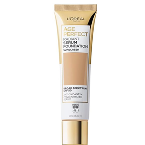 L'Oreal Paris Age Perfect Radiant Serum Foundation with SPF 50, Beige Rose, 1 fl. oz.