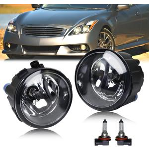 2PCS Fog Lights Assembly Compatible with Infiniti G37 Sedan 2010-2013 & Rogue/Quest/Murano/Juke/Cube 2009-2015 - Replacement Housing with Clear Lens (Fits FX35/FX37/QX70/QX56)