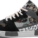 Men's Fashion High Top Chinese Style Skate Sneakers Stylish Comfortable Skateboarding Road Running Walking Shoes, Size 47