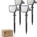 Philips 4 Packs Solar Spot Lights Outdoor Waterproof, 28 LED 7500K Solar Powered Landscape Pathway Lights, Dusk to Dawn Solar Spotlights for Garden, Yard, Lawn, Walkway, Driveway (Cool White)