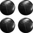 Knomix 3 Pack Aluminum Waterproof Wheel Cover Center Emblem Sticker for Tesla Model 3 Model Y 56mm Hubcaps Wheel Rim Cover (Matte Black)