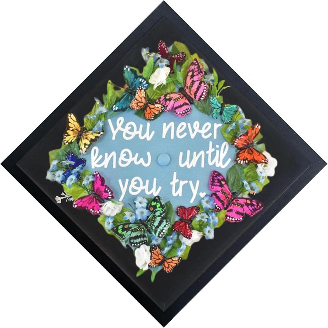 12"x12" Black Graduation Cap Shadow Box Frame, Display Case for Graduation Cap with 10 Push Pins Shadow Box,Graduation Memories Frame,Grad Keepsake for Tassel, Photos