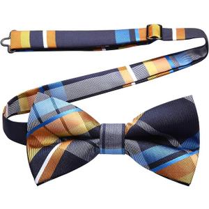 HISDERN Bow Ties for Men Pretied Bowties Classic Formal Business Bow Tie Adjustable Tuxedo Bowtie for Wedding Party