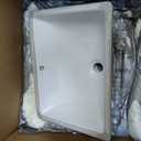 MSI 20.375 (L) x 15.125 (W) x 7.625 (H) Rectangle Porcelain Ceramic Undermount Bathroom Vanity Vessel Sink, White