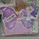 MotiMind 24 Pcs Butterfly Party Favor Bags with Handles Pink Purple Butterfly with Flower Goodies Gift Paper Treat Candy Bags for Birthday Party Bridal Showers Supplies