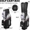 TIVOR 2026 Golf Cart Bag - 14-Way Full-Length Dividers, 9 Pockets, Easy-Access Handle & Ergonomic Straps | Perfect for Cart & Walking, Includes Rain Cover