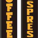 Remagr 2 Pack Coffee Espresso Feather Flags Cafe Feather Swooper Banner 2.5 x 12 ft Tall Heavy Duty Coffee Espresso Shop Advertising Market Sign Weatherproof Outdoor Business Flag Only (Fashionable)