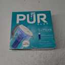 PUR Plus 7-Cup Water Filter Pitcher for Fridge, Cleaner, Great-tasting Water, Dishwasher Safe, Powerful Filtration, Change Light Indicator, LockFit Cap Design, White