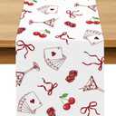 Lucky in Love Table Runner Las Vegas Casino Bachelorette Party Valentines Day Decoration Bridal Shower Home Dining Kitchen Island Decor (13" x 72")