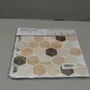 WalDecoo Brown Hexagon Peel and Stick Backsplash Tile, 10 Sheets Premium 3D-Adhesive Wall Tile Stickers, Premium Marble Kitchen Backsplash Tiles Peel and Stick（12 "×12")