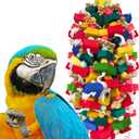 Extra Large Bird Toys for Macaws Cockatoos Amazons Chew - Natural Wood Parrot Chewing Toy with Foraging, Bird Cage Activity Center (Multicolor)