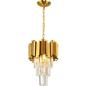 Gold Pendant Light Fixtures Dining Room Chandelier 3-Light Modern Small Crystal Pendant Lights Kitchen Island Kitchen Living Room entryway Bedroom Round Ceiling Hanging Light fixtures 3-Tiers W11.8in