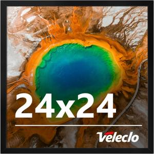 24x24 Picture Frame for Wall Display, 24x24 Black Picture Frame with Shatter Resistant Plexiglass, Stable and Sturdy 24 x 24 Poster Frame for Wall Display, Handpicked Gift Collection, 1 Pack