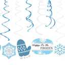 30Pcs Christmas Hanging Swirl Decorations Winter Wonderland Party Decorations Snow Frozen Ceiling Whirl Hanging Elk Snowflake Snowman Ceiling Swirls Snow for Frozen Party Decoration