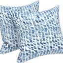LVTXIII Outdoor Pillow Covers ONLY, Square Throw Pillow Covers, Modern Cushion Cases for Sofa Patio Couch Decoration 18 x 18 Inch, Pack of 2, Pebble Blue