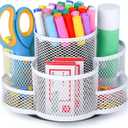 Pen Holder for Desk, Rotating Pencil Holder, Cup Holder for Desk Office, Pen Organizer (Pure White)