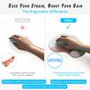 2 x Office Mousepad with Gel Wrist Support - Ergonomic Gaming Desktop Mouse Pad Wrist Rest - Design Gamepad Mat Rubber Base for Laptop Computer -Silicone Non-Slip Special-Textured Surface (15MarbleW)