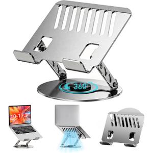 Laptop Stand for Desk - All-Metal Ergonomic Computer Stand & Laptop Riser, 360 Rotatable & Adjustable & Foldable, Laptop Holder for MacBook Pro/Air, Dell XPS, HP, Notebooks (10-17.3"), Gray