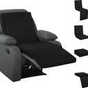 HOMBYS 3-in-1 Recliner Seat Cushion with Lumbar Support Pillow & Footrest, Multi-Functional Adjustable Height 2" to 6" for You to Choose, Non-Slip Foam Chair Cushion for Elderly, Black