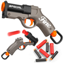 YUCCKYOU Shell ejecting Pistol Soft Bullet Toy Gun Cheap Cool Stuff Realistic Look Real Hand Guns Stress Shot Dart Fake Shooting Game for Adult Under 10 Dollar Gifts for Age 14 Years Old (Gray)