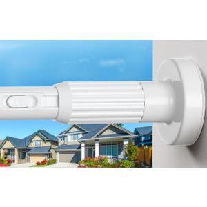 Tension Rod 41-67inch White Tension Curtain Rods no Drilling 1.26" Diameter Outdoor Curtain Rod for Patio,Windows,Shower,Doorway,Heavy Duty Spring Rods