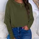 Okiwam Women's Fall Tops Cowl Neck Long Batwing Sleeve Shirts Oversized Tunic Dressy Casual Blouses 2026 Fashion Clothes (Green, XS)