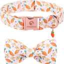 Easer Dog Collar with Bow,Pink Easter Dog Collar, Adjustable Durable Soft Carrot Easter Dog Collars for Male Female Puppy,S