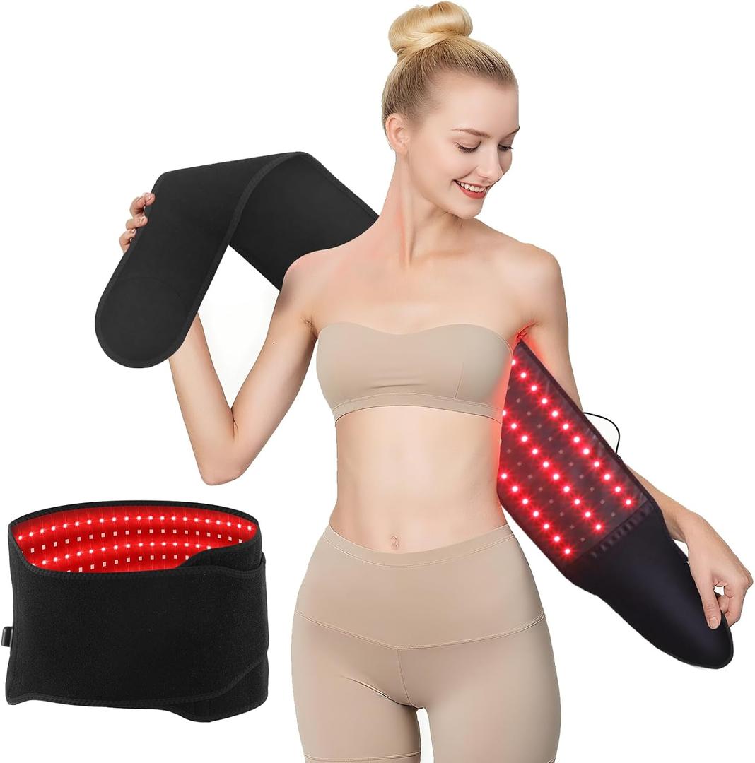 Upgrade Red Light Therapy for Body - Infrared Red Lights Belt 660nm & 850nm Infra LEDs Light for Body Back Knee Hands Waist Relax, Birthday Christmas Gift for Women Men Mom Father Lover