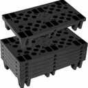 ZJS Plastic Pallets, Nestable Polyethylene Pallet with Breathable Grids Lightweight Waterproof Plastic Pallet for Basement Storage Indoor Outdoor Supermarket Warehouse (6 Pcs 19.6 x 11.8 x 3.9Inch)