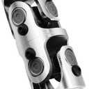13/16" -36 Spline X3/4" Round Chrome Double U Joint Steering Universal Joint DOUBLE U Joint Shaft,Total Length: 5-1/8"