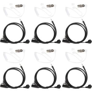 Walkie Talkie Headset for Cobra 1 Pin Acoustic Tube Earpiece with Mic Headsets with PTT Compatible with Cobra Talkabout CXT195 CX112 ACXT1035r ACXT145 ACXT545 PX655 RX385 RX685 Two Way Radio(6 Pack)
