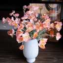 DUYONE Artificial Flowers 6 Stems Poppy Silk Bouquet,for Wedding, Home, Party Decoration,Table Centerpiece Arrangement(Orange Pink 6pcs)