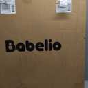 Babelio Upgraded Baby Gate with Cat Door, 29-43" Auto Close Durable Dog Gate for Stairs, Doorways and House, Easy Walk Thru Safety Gate with Pet Door Includes 4 Wall Cups, Black (29-43" Wide, 30" Tall)