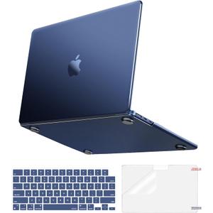 MOSISO Compatible with MacBook Air 13 inch Case 2025 2024 2023 2022 M4 A3240 M3 A3113 M2 A2681,100% Match Official Color, Slim Hard Case& Keyboard Cover& Screen Film for MacBook Air 13.6, Midnight Clear