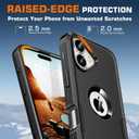 for iPhone 16 Case, 2X Screen Protector, Anti-Drop, 3Layer Military Grade Shockproof, Heavy Duty Protective Phone Cover, 6.1-Inch, Black