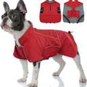 MIGOHI Waterproof Dog Jacket,XL Dog Coat,Reflective XL Fleece Jacket for Dogs,Extra Large Winter Coat Snowsuit,Large Snow Clothes for Dogs Male Female,Australian Shepherd,Beagle,XL,Red