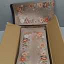 OJIA Floral Stair Treads Non-Slip Stair Runners for Wooden Steps Indoor 15PCS 30"x8" Carpet Stair Treads Mats Staircase Step Treads for Kids, Elders and Dogs, Stair Covers, Brown