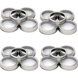 Mason Jar Replacement Rings or Durable & Rustproof Tinplate Metal Bands/Rings for Mason Jar, Canning Jars,Storage (Set of 20 Wide Mouth)