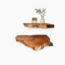 Woodensure Brill Live Edge Wood Corner Shelf Wall Mount, Set of 2 Solid Acacia Wood, Corner Shelves with Brackets, Smooth- Durable - Attractive Shelves for Bedroom Living Room Bathroom Kitchen
