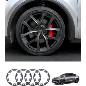 All-in-one Wheel Rim Protector for Tesla Model Y Juniper 21"Arachnid 2.0 Wheels- Strips for Curb Rash Prevention Wheel Rim Protector Easy to Install (Incognito Gray, 21'' Model Y Juniper-4pcs)
