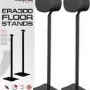 Sound Bass ERA300 Floor Stand, Premium Metal Design, Twin Pack (2pcs), Black, Compatible with Sonos ERA 300 Speaker, Accessories Included, Cable Management, Designed in the UK, Double, Pair