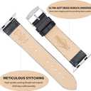 Leather Watch Bands Compatible with Apple Watch 49mm 46mm 45mm 44mm 42mm 41mm 40mm 38mm, Top Grain Genuine Leather Replacement Straps for iWatch Series 10 9 8 7 6 5 4 3 2 1 SE2/1 Ultra2/1 (Dark Blue Leather (Silver Hardware))