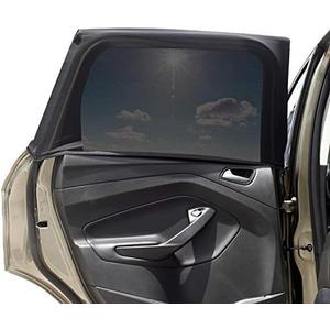 Car Window Sun Shade Cover -2 Pack Breathable Mesh Rear Side Window Shade Sunshade UV Protection for Baby Kids Pet Size M, Mosquito Net Curtain Fit for Most(95%) of Cars, Cover Full Window