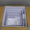 6 Pcs White Acrylic Boxes for Display as Buffet Risers and Stands, Food Risers for Party, Table, Stands, including 8,7,6,5,4,3 Inch, (Small, 6Pcs, White)