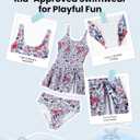 PATPAT Family Matching Swimwear Floral Pattern Tankini Swimsuits and Swim Trunks (M)