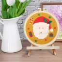 ERKOON Christmas Punch Needle Kit Adults Beginners, DIY Easy Christmas Embroidery Set for Starter Art Craft, Needling Punch Project with Patterns, Tools, Yarns, Hoop, Instruction (Santa Claus)